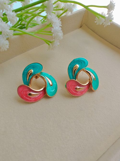 Retro Pop Enamel Studs Earrings