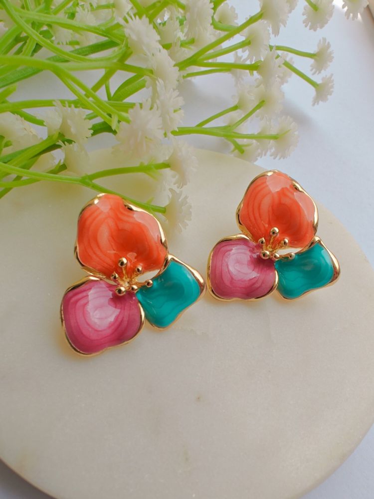 Floral Candy Enamel Earrings
