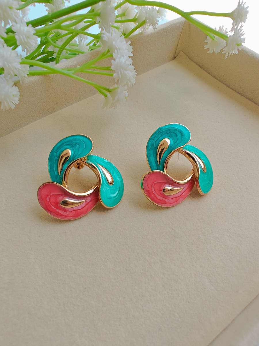 Retro Pop Enamel Studs Earrings