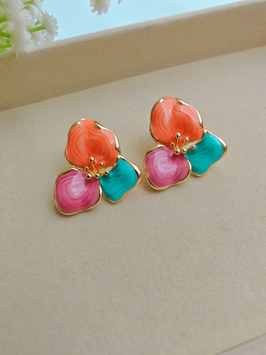 Floral Candy Enamel Earrings
